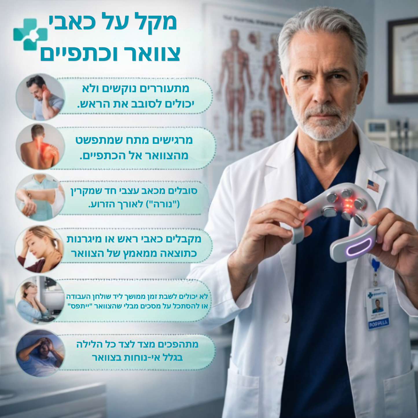 מכשיר עיסוי וטיפול לצוואר - ™Relivio
